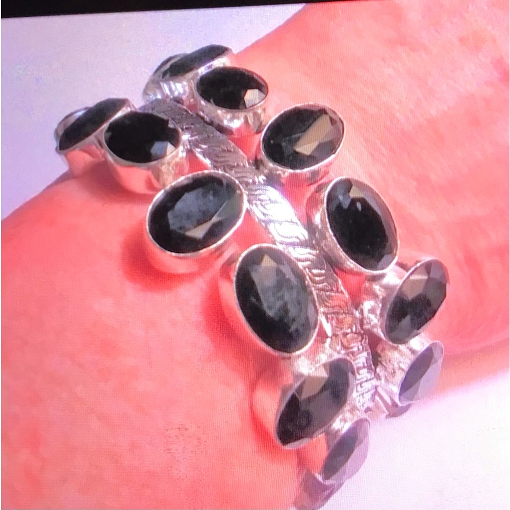 Black Onyx 925 Sterling Silver Cuff Bracelet
